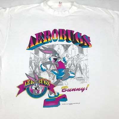 Vintage 90s LOONEY TUNES AERO BUGS BUNNY AEROBICS T-Shirt XL Cartoon Gym Hip Hop • $50.99