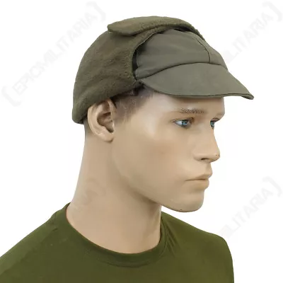 German Olive Green Winter Cap - Genuine Army Surplus Hat Ear Flaps Soldier Sizes • $40.65