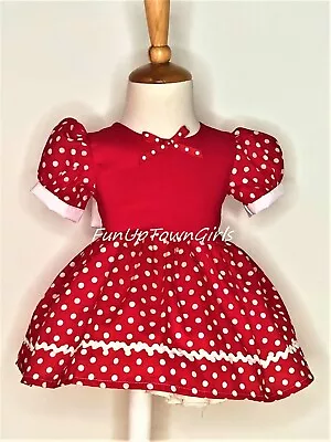 Girls Birthday Minnie Mouse Sleeve Dress| Mminnie Dress Red Polka Dot • $38