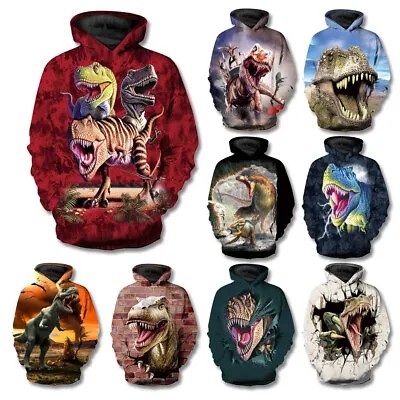 £19.15 • Buy Unisex 3D Jurassic World Dinosaur Hoodies Sweatshirt Top Pullover Jumper Coat UK