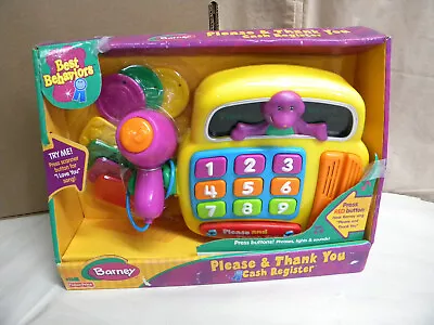 Barney Please & Thank You Talking Cash Register Toy Lights Sounds Music Vintage • $45