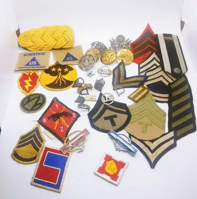 Vintage MILITARY Army PATCH Pins Ranks WW2 Vietnam LOT #10 • $9.99