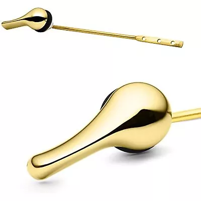 £11.74 • Buy Brass Polished Toilet Tank Flush Lever Handle, With Nut Lock, Gold Finished