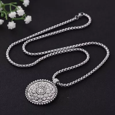 Flower Of Life Om Yoga Pendant Necklace Mandala Stainless Steel Chain Jewelry • $6.65