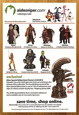 2000 Aisle Sniper Print Ad/Poster Pewter Alien Bust Predator Muppets Figure Art • $14.99