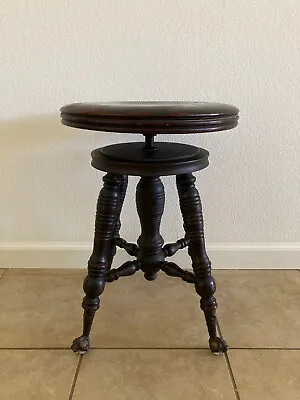 $69.95 • Buy Antique Holtzman & Sons Wooden Swivel Piano Stool Glass Ball And Claw Feet