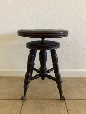 $69.95 • Buy Antique Holtzman & Sons Wooden Swivel Piano Stool Glass Ball And Claw Feet