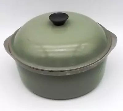 Vtg MCM Club Dutch Oven Stock Pot W Lid Avocado Green Cast Aluminum 4 Qt USA 10  • $34.99