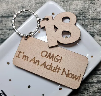 18th Birthday Gift Keyring Birthday Gifts For Him Her Adult Now Funny Quirky  • £4.99