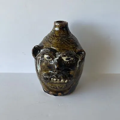 Vintage Marie Rogers 6.5” Tall Face Jug John 3:16 Pottery Grotesque • $350