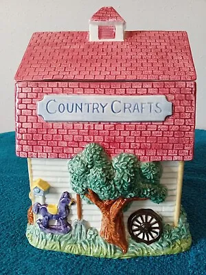 Vtg 1995 Omnibus By Fitz And Floyd Cookie Jar Country Crafts With Original Box • $25