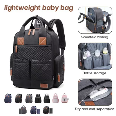 Large Capacity Mommy Backpack Bag Diaper Nappy Changing Baby Travel Bags • $75.04