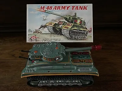 M-48 Army Tank We-3001 Battery Operated Vtg Toy W/ Box Works Great Made Taiwan • $110.25