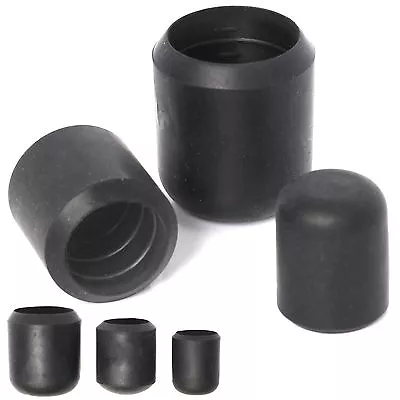 £4.18 • Buy BLACK RUBBER FERRULES SMALL-LARGE Chair/Table Furniture Leg Feet Cap Grip Ends