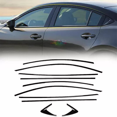 For Mazda 6 Sedan 2014-2021 Glossy Black Car Window Molding Trim Strips 10PCS • $126.38