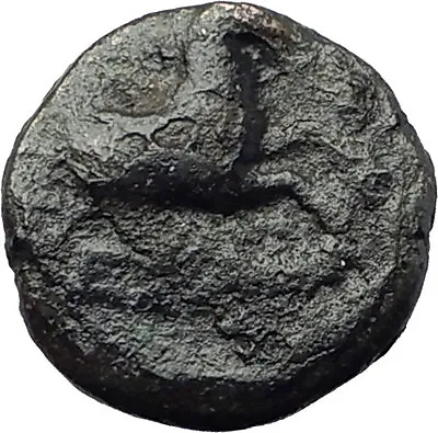 KYME In Aeolis 250BC Authentic Ancient Greek Coin AMAZON W HORSE & VASE I63239 • $50