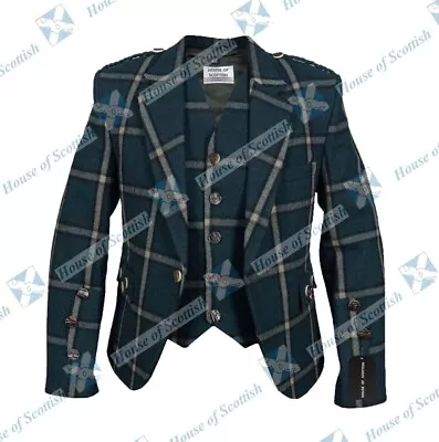 £79.99 • Buy Argyle Kilt Jacket With Waistcoat Tweed Wedding Jacket | Braemar / Crail Jacket