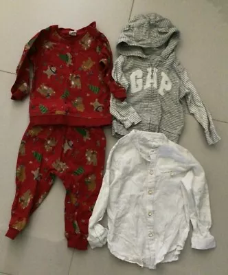 EUC 12-18 Months Boys Bundle Shirts Pyjamas Set Zip Up Hoodie GAP H&M • £0.99