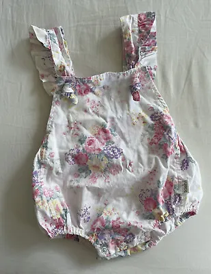 Toshi  Baby Girls White Floral Shortie Romper Sz 0 / 6 Months • $8.50