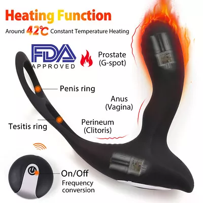 Prostate Massager Anal Vibrator Butt Plug Thrusting Dildo Cock Ring Sex Toys Men • $9.49