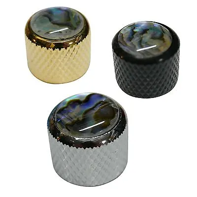 Metal Volume Tone Control Knob With Abalone Inlay For Split Shaft Pots • £4.99