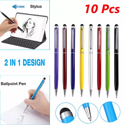 10X 2-in-1 Touch Screen Stylus + Ballpoint Pen For IPad IPhone Tablet Smartphone • $8.89