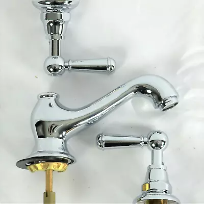 Mico Designs 1900-C3 Polished Chrome Widespread Bathroom Faucet Set • $175