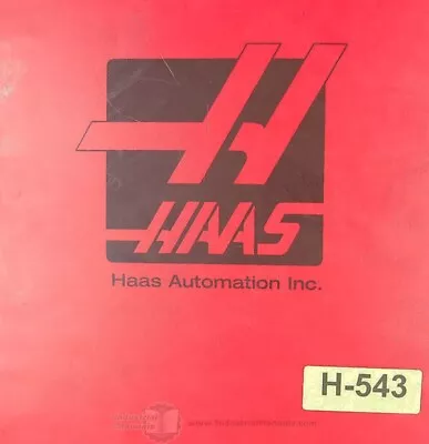 Haas SL Series Turning Center Operations Maintenance Programming Manual 2002 • $200