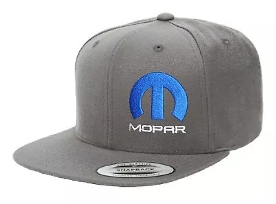 Mopar Hat Cap Flat Bill Snapback Dodge Hemi Srt RT Gray • $27.99