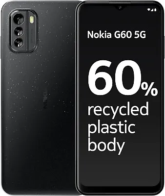 Nokia G60 5G Dual SIM - 128GB 4GB RAM - Pure Black - Unlocked - Very Good • £119.99