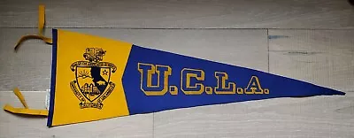 1940's UCLA Original Felt Pennant Full Size 34  Long Chicago Pennant Company Old • $45