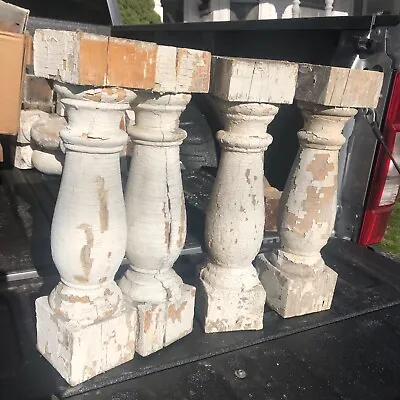 C1890 Victorian Chunky Porch Railing Baluster Spindles Set Of 4 - 15.75 X 3 5/8” • $189