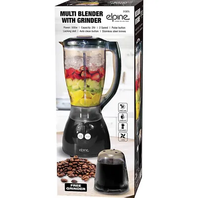 £27.95 • Buy Black Multi Food Blender Smoothie Maker Chopper Processor Milkshakes + Grinder