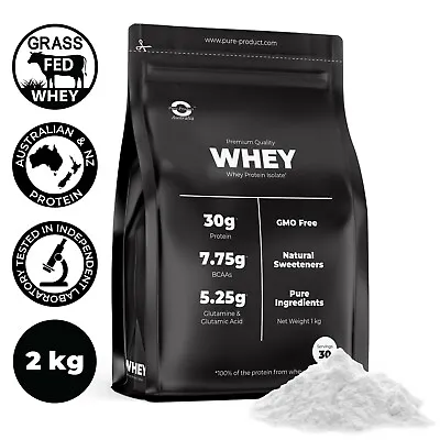 2KG WHEY PROTEIN ISOLATE 100% Australian Made WPI   GRASS-FED - Choose Flavour • $85