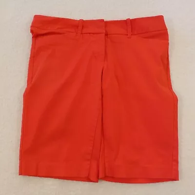 Mossimo Khakis Shorts Women's Bermuda Red Stretch Cotton Size 4 Fit 3 90's Style • $27.95