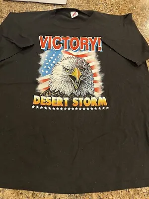 Desert Storm Victory-(xxl) Vintage Eagle T-shirt Used* Jerzees Single Stitch • $19.99