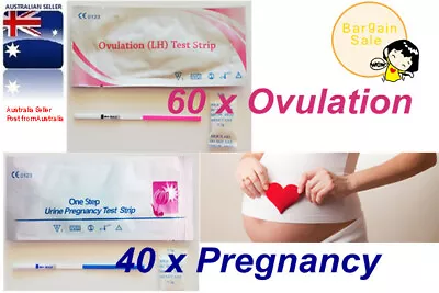 *NEW 60 Ovulation LH & 40 Pregnancy HCG Test Strips Urine Fertility • $31