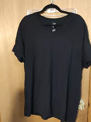 $10 • Buy Mens XL Black Hanes V Neck T-Shirt Pre-Owned Ships Free