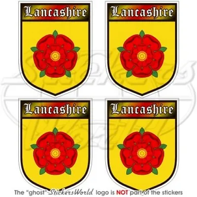 LANCASHIRE Red Rose Of Lancaster Shield 50mm(2 ) Vinyl Bumper Stickers-Decals X4 • £5.01