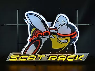 Neon Sign 2020 Scat Pack Super Bee  Mopar Hemi Chrysler Dodge Hallcat Scatpack • $384.99