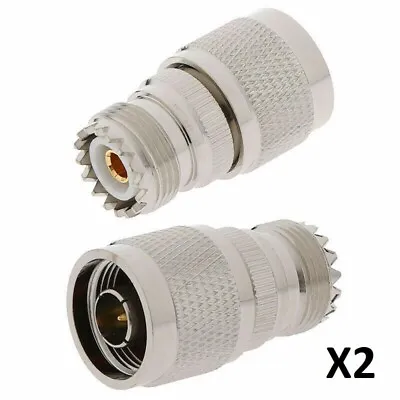 2 X N Type Male To UHF Female SO239 PL-259 Adapter Converter • £99