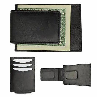 Mens Genuine Leather Money Clip Magnet Front Pocket Wallet Slim ID Card Case New • $20.92