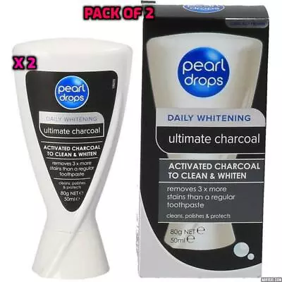 Pearl Drops Daily Whitening Ultimate Charcoal Toothpaste - 50 Ml  - Pack Of 2 • $20.45