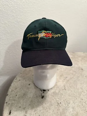 Vintage 90's Tommy Hilfiger Hip Hop Snapback Hat Green & Black Cap OS • $19.99