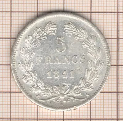 Louis Philippe 5 Franc Silver 1841 IN Paris Quality Little Common • £140.33