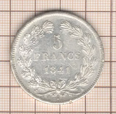 Louis Philippe 5 Francs Silver 1841 Paris Quality Common • £133.95