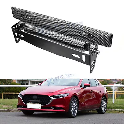 Carbon Fiber Pattern Bumper License Plate Tag Bracket For Mazda 3 MX-5 Matia • $14.98