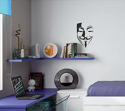 ANONYMOUS MASK Guy Guido Fawkes V For Vendetta Sticker Decal Vinyl Wall Art V1 • £5.50