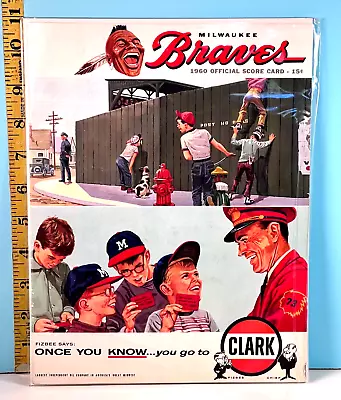 6 July 1960 Milwaukee Braves Baseball Program V Phils: AARON 3-5  HIGH GRADE🔥 • $39