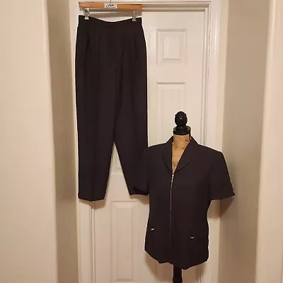 Amanda Smith Women's Size 12 Dark Green Jacket & Pants Suit Set • $19.99